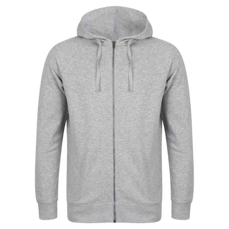 Unisex slim-fit zip-through hoodie Heather Grey