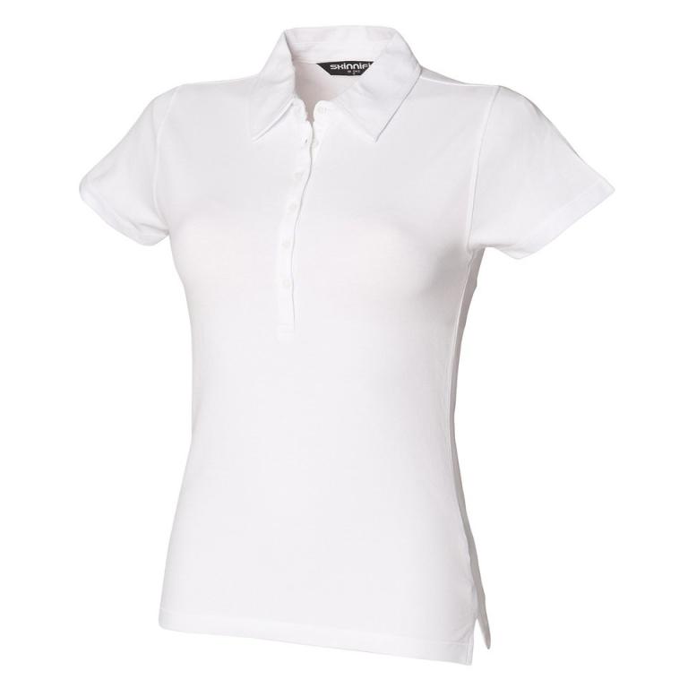 Women's short sleeve stretch polo White