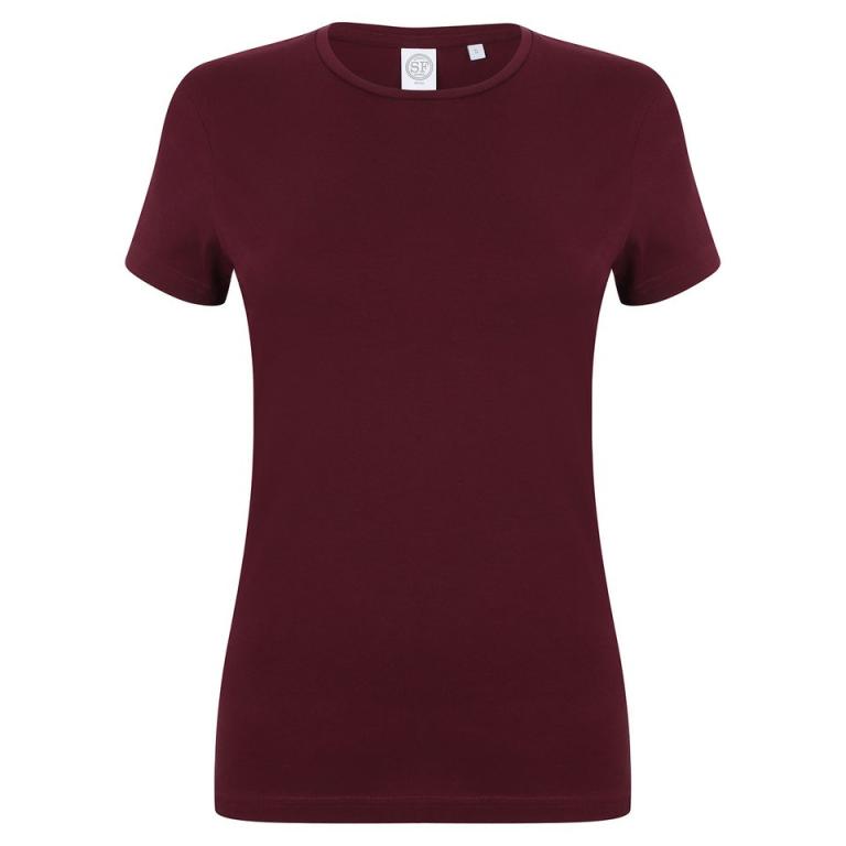 Feel good women's stretch t-shirt Burgundy