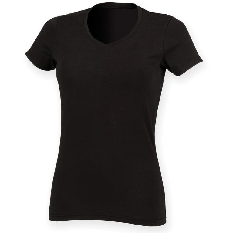 Feel good women's stretch v-neck t-shirt Black