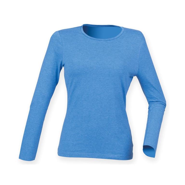 Women's feel good long sleeved stretch t-shirt Heather Blue