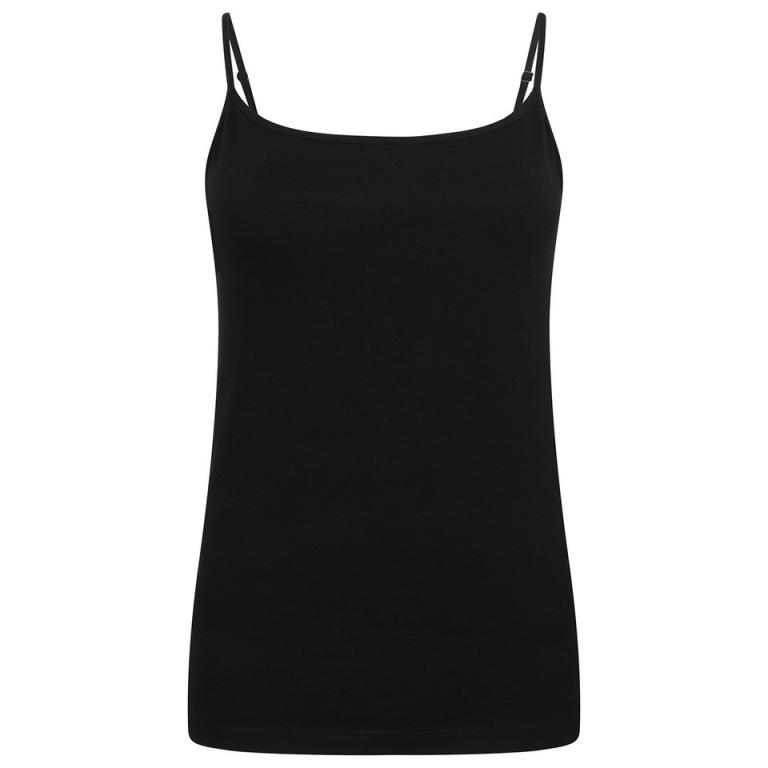 Women's feel-good stretch spaghetti vest Black