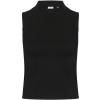 Women's high neck crop vest Black