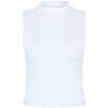 Women's high neck crop vest White