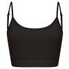 Women's sustainable fashion cropped cami top with adjustable straps Black