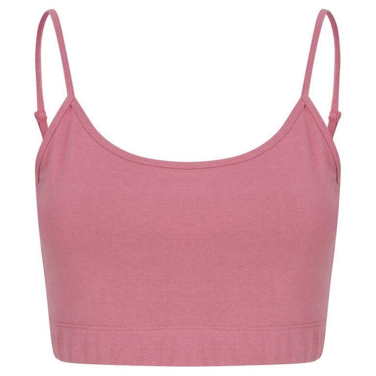 Women's sustainable fashion cropped cami top with adjustable straps Dusky Pink