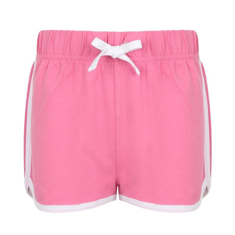 Kids retro shorts Bright Pink/White