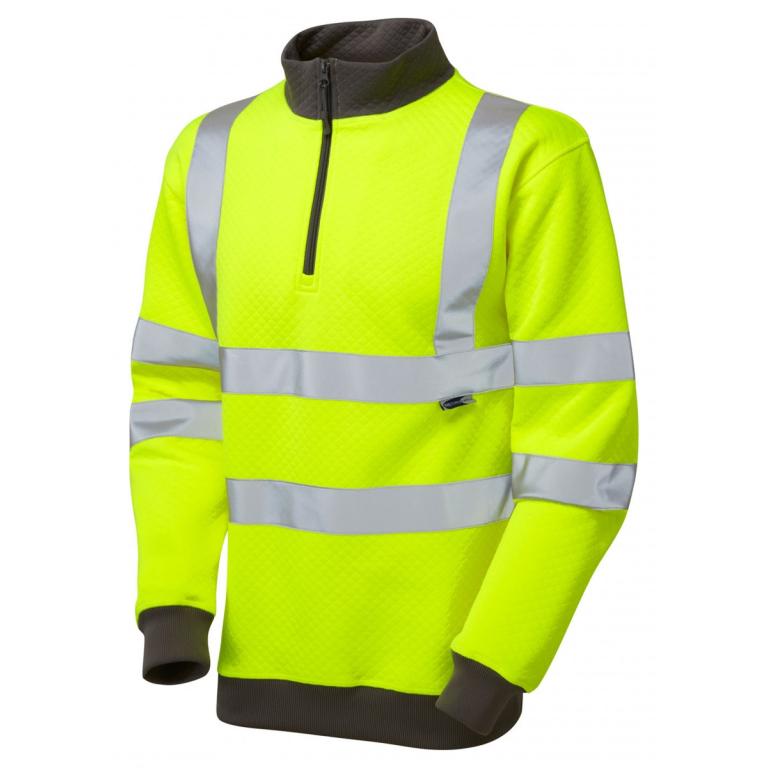 Brynsworthy ISO 20471 Cl 3 1/4 Zip Sweatshirt Yellow
