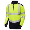Tapeley ISO 20471 Cl 2 Ecoviz Pc Dual Colour 1/4 Zip Sweatshirt Yellow/Navy