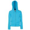 Women's premium 70/30 hooded sweatshirt jacket Azure Blue