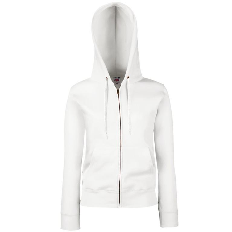 Women's premium 70/30 hooded sweatshirt jacket White