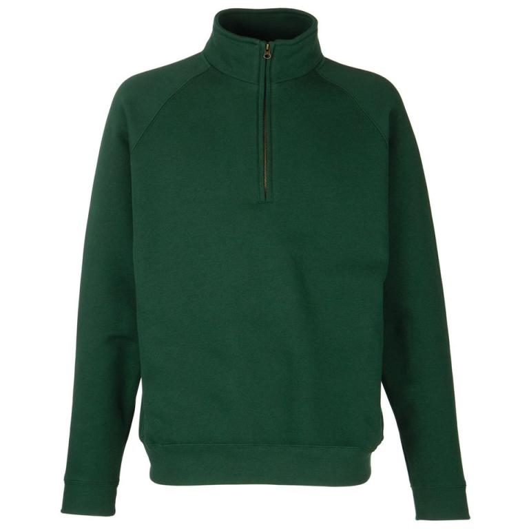 Premium 70/30 zip-neck sweatshirt Bottle Green