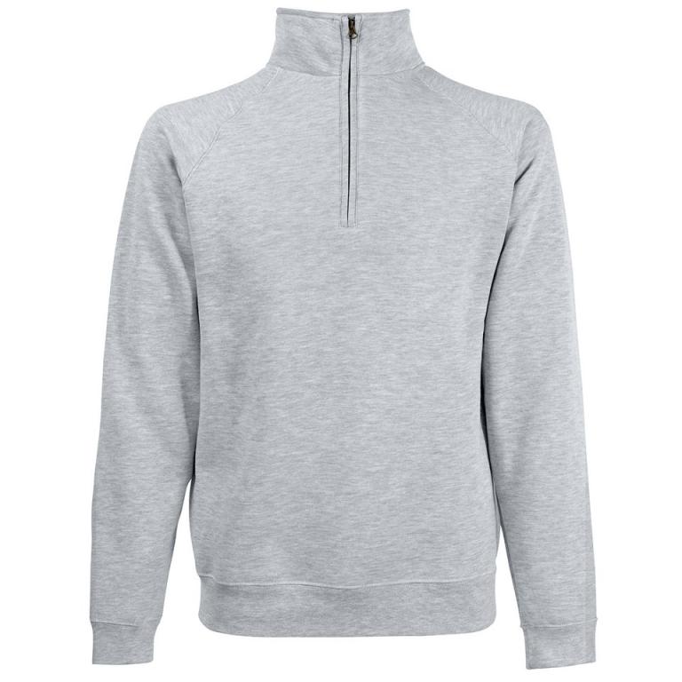 Premium 70/30 zip-neck sweatshirt Heather Grey