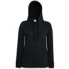Women's lightweight hooded sweatshirt jacket Black