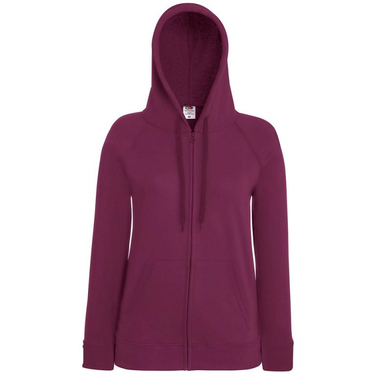 Women's lightweight hooded sweatshirt jacket Burgundy