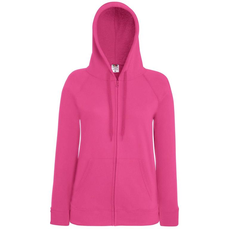 Women's lightweight hooded sweatshirt jacket Fuchsia