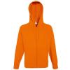 Lightweight hooded sweatshirt jacket Orange