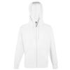 Lightweight hooded sweatshirt jacket White
