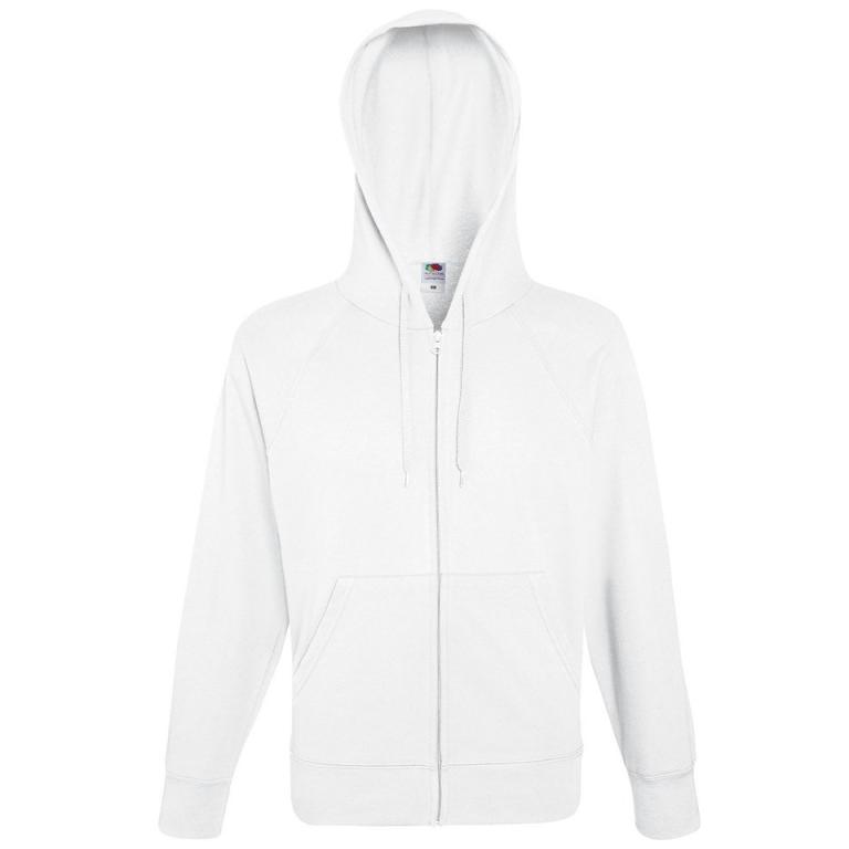 Lightweight hooded sweatshirt jacket White