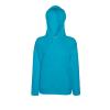 Lady-fit lightweight hooded sweatshirt Azure Blue
