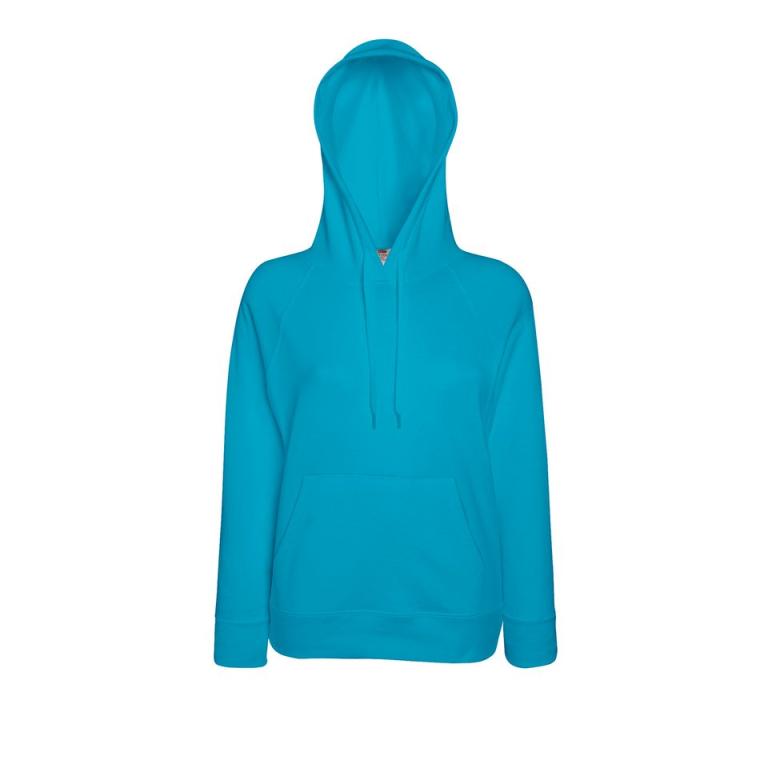 Lady-fit lightweight hooded sweatshirt Azure Blue