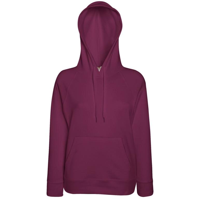 Lady-fit lightweight hooded sweatshirt Burgundy