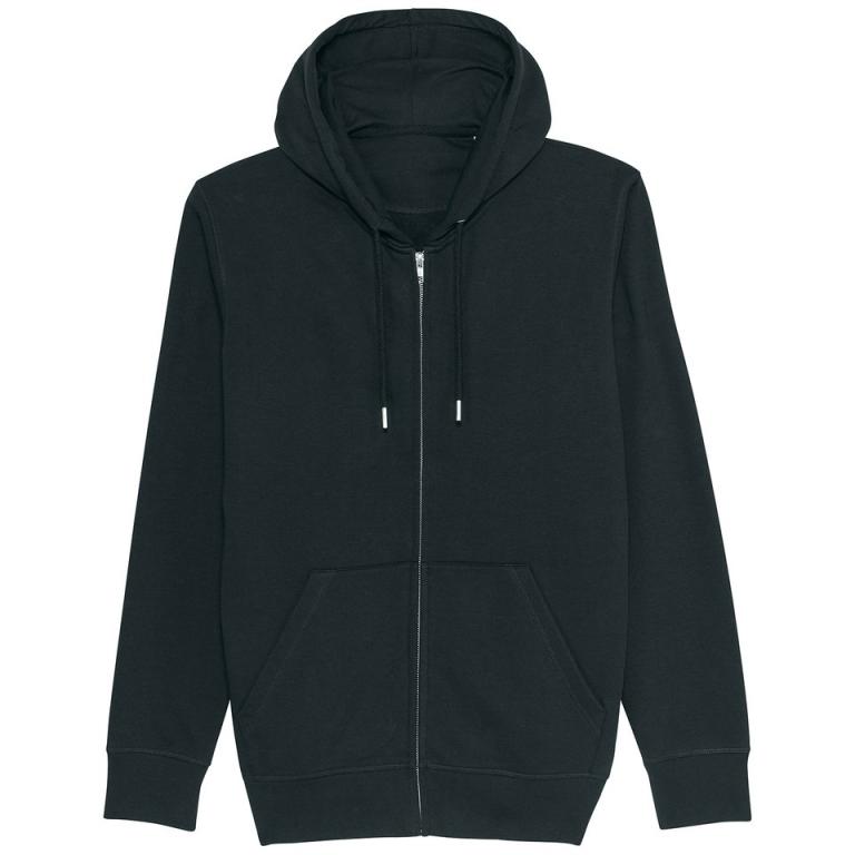 Unisex Connector essential zip-thru hoodie sweatshirt (STSU820) Black