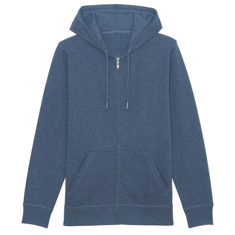 Unisex Connector essential zip-thru hoodie sweatshirt (STSU820) Dark Heather Blue