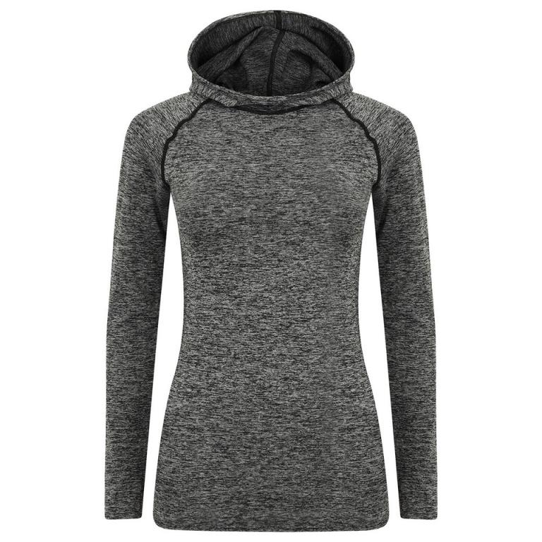 Women's seamless hoodie Dark Grey Marl