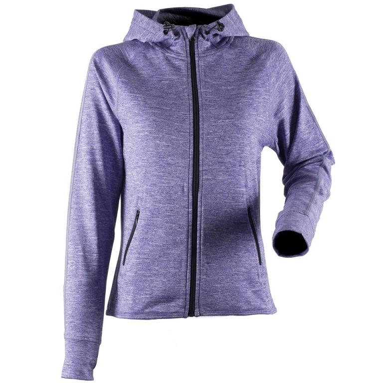 Women's hoodie with reflective tape Purple Marl