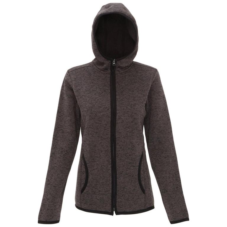 Women's TriDri® melange knit fleece jacket Charcoal/Black Fleck