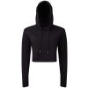 Women's TriDri® cropped hooded long sleeve t-shirt Black