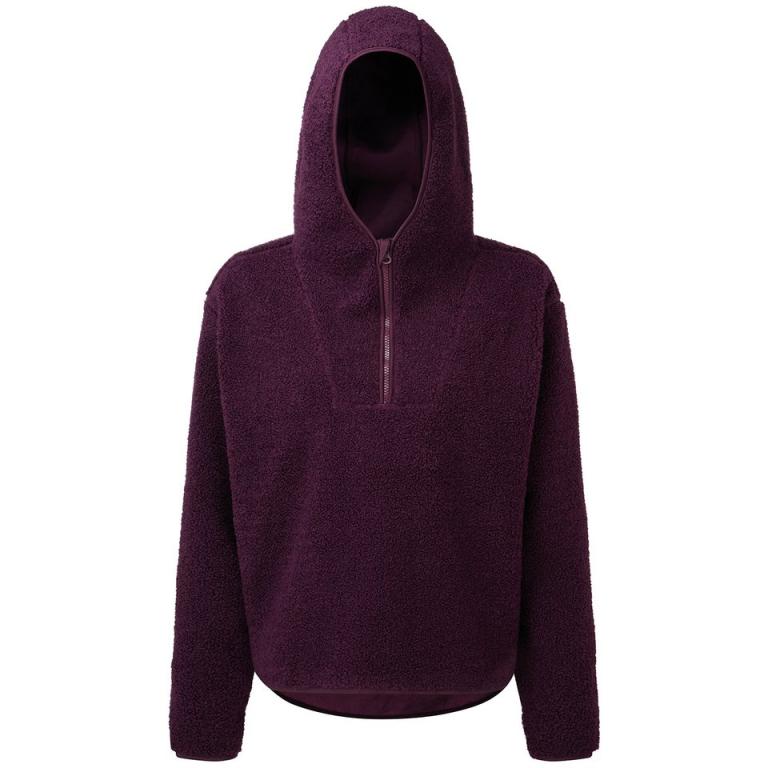 Women's TriDri® sherpa 1/4 zip hoodie Mulberry