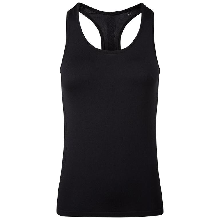 Women's TriDri® seamless '3D fit' multi-sport sculpt vest Full Black