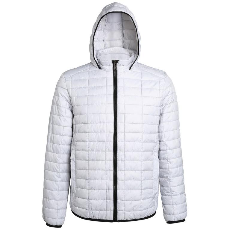 Honeycomb hooded jacket White