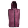 Honeycomb hooded gilet Mulberry