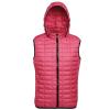 Honeycomb hooded gilet Red