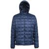 Box quilt hooded jacket Navy