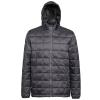 Box quilt hooded jacket Steel