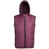 Women's honeycomb hooded gilet Mulberry