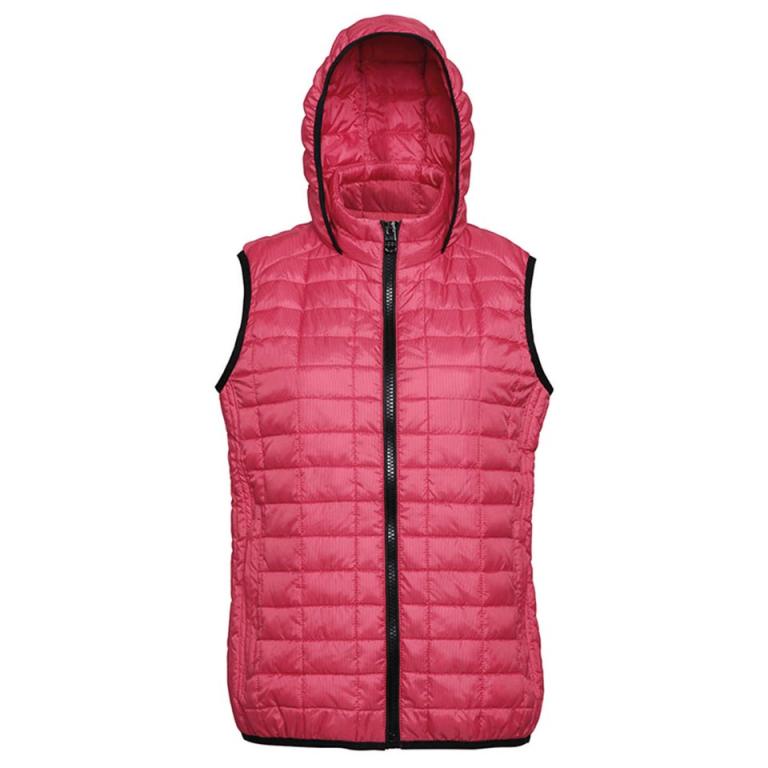 Women's honeycomb hooded gilet Red