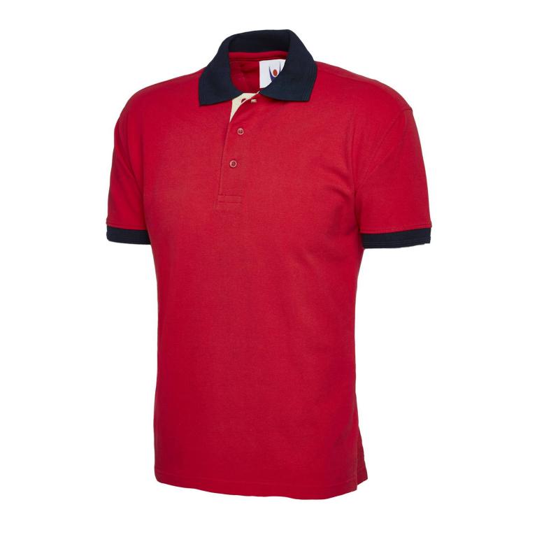 Contrast Poloshirt Red