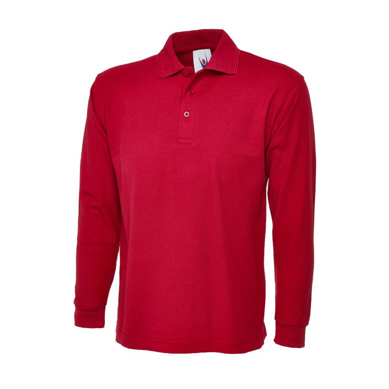 Longsleeve Poloshirt Red