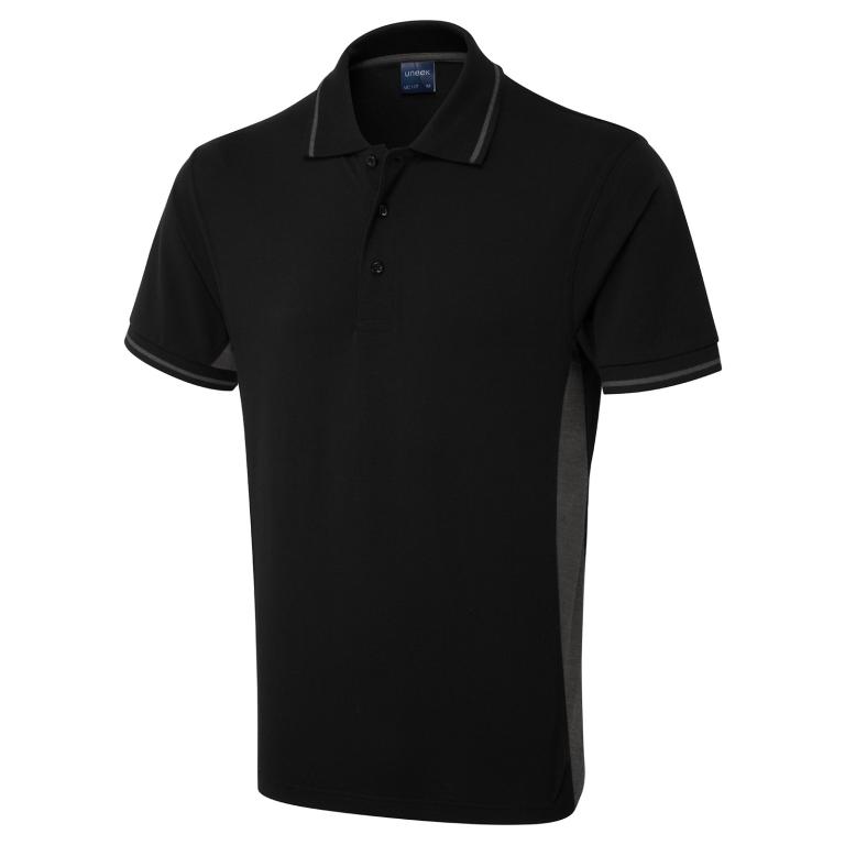 Two Tone Polo Shirt Black/Charcoal