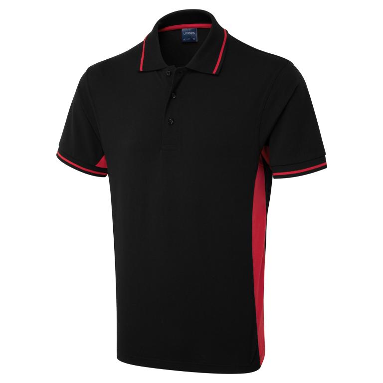 Two Tone Polo Shirt Black/Red