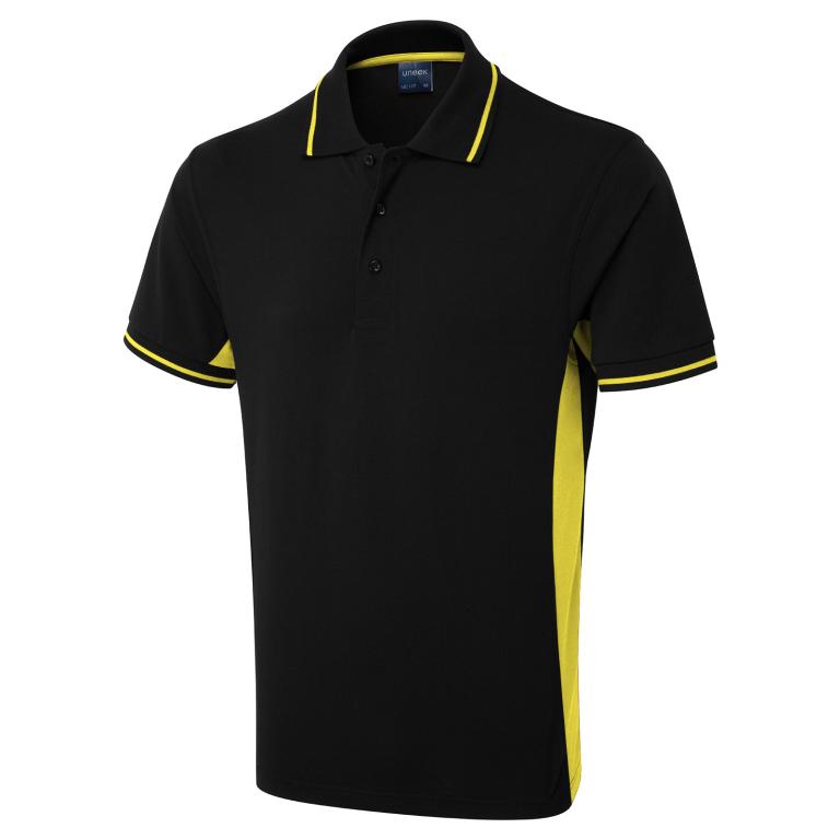 Two Tone Polo Shirt Black/Yellow