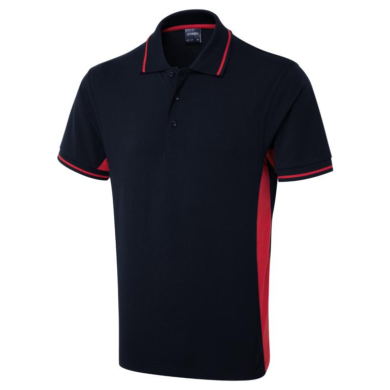 Two Tone Polo Shirt Navy/Red
