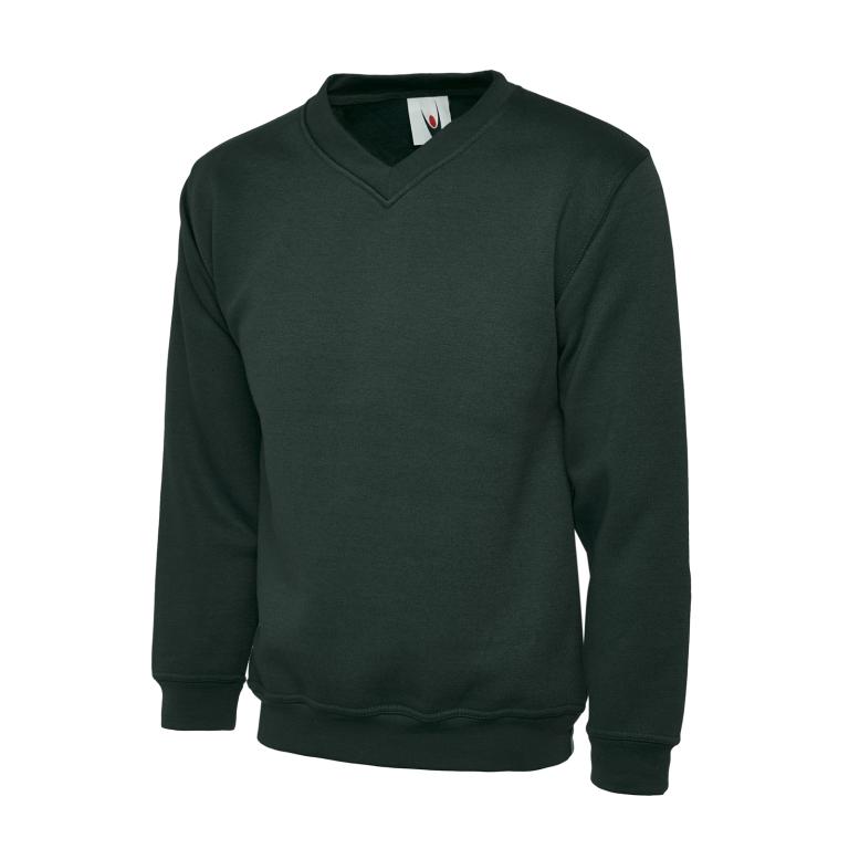 Premium V-Neck Sweatshirt Bottle Green