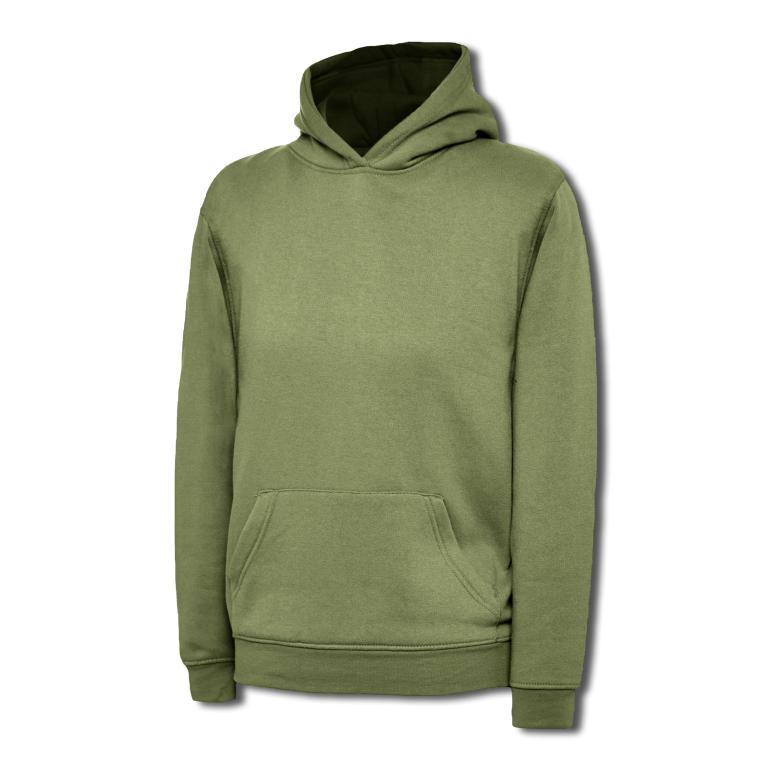 Childrens Hooded Sweatshirt  Military Green