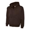 Adults Classic Full Zip Hooded Sweatshirt Brown
